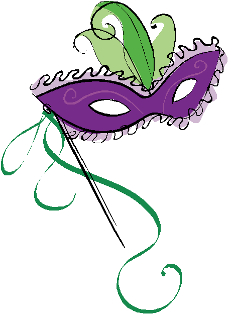 Jester Clipart - Mardi Gras Mask Clip Art (451x622)