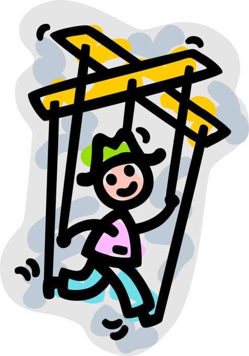 Vector Illustration Of Puppeteer Performs Puppet Show - Vector Illustration Of Puppeteer Performs Puppet Show (491x700)