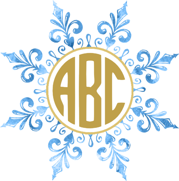How To Make A Snowflake Monogram - Tarheel Decals (650x650)