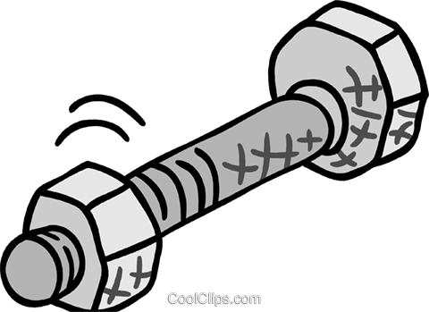 Nut And Bolt Royalty Free Vector Clip Art Illustration - Porca E Parafuso Desenho Png (480x349)