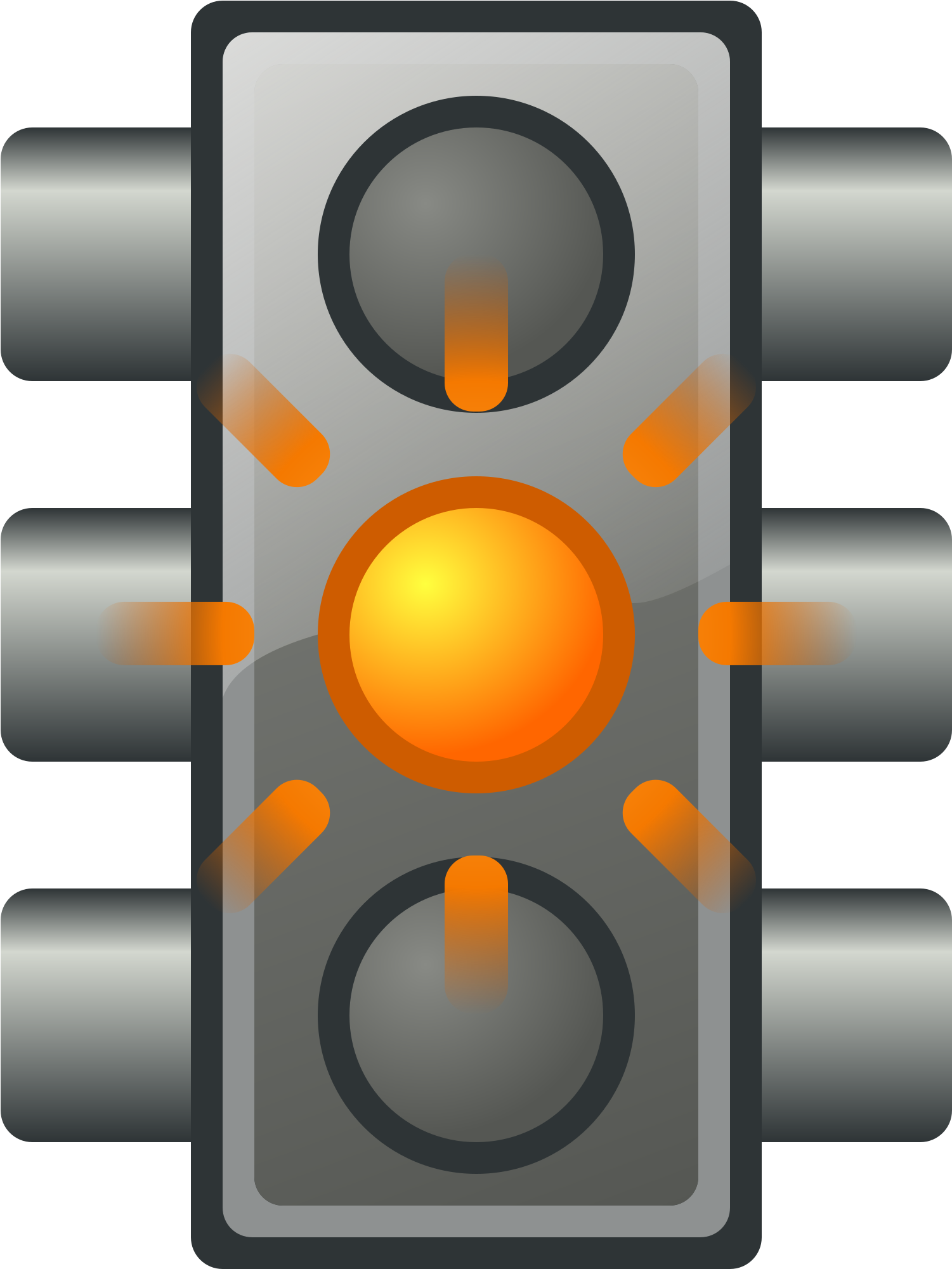 Traffic Light Clipart Small - Flashing Yellow Traffic Light (2400x2400)
