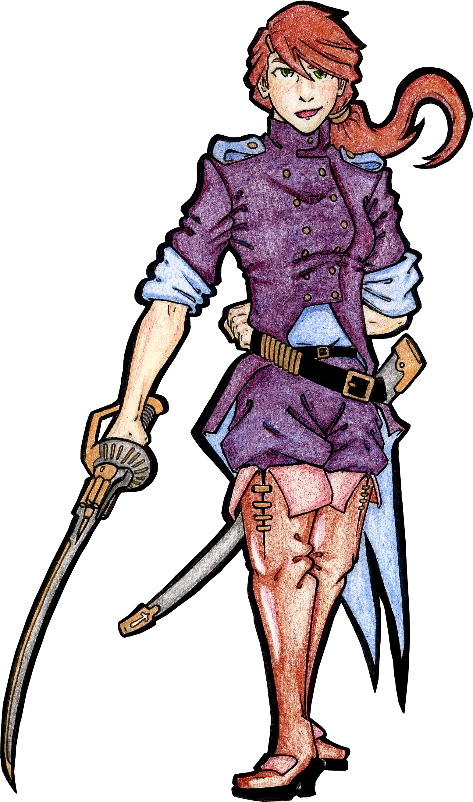 Steampunk Fencer By Sskablooie Steampunk Fencer By - Cartoon (1928x2949)