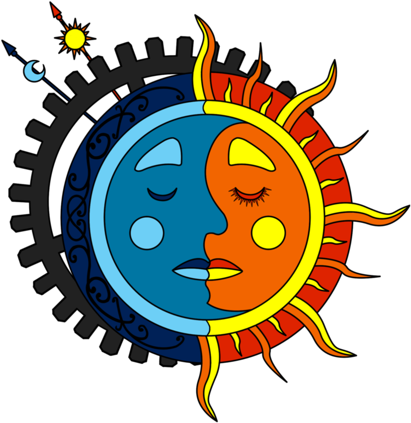 Moon Sun Steampunk Tattoo Color 2 By Dimensionten - Time Poor (894x894)