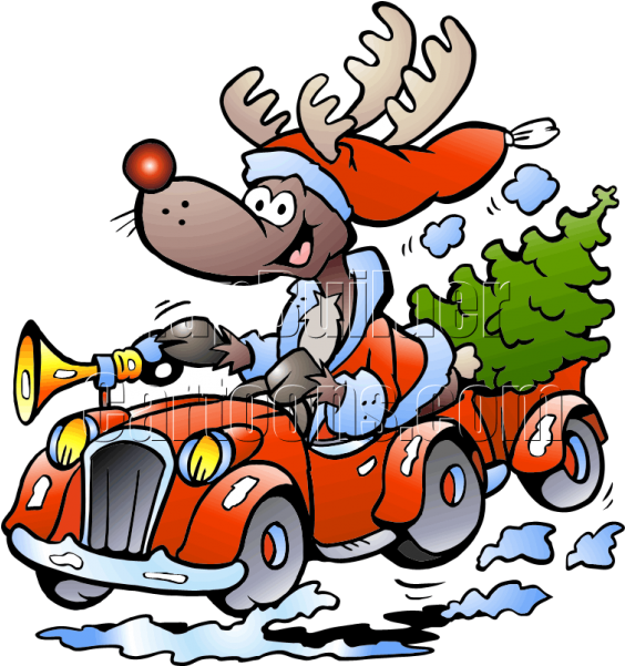 Holiday Aisle Christmas Reindeer Racing Shower Curtain (600x600)