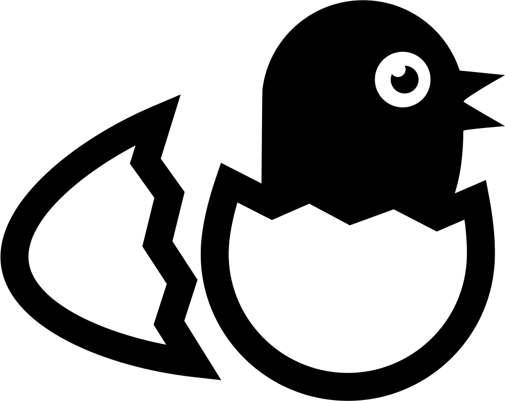 Bird In Broken Egg From Side View Comments - Bird Egg Icon (981x780)