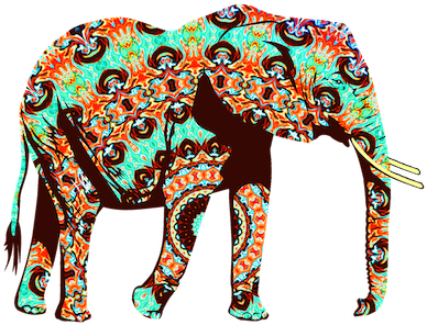 Session 1- Addressing The Elephant In The Room - Cool Orange,brown And Turquoise Elephant Throw Blanket (412x300)