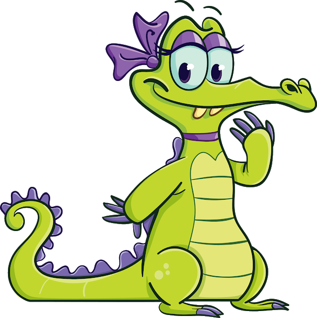 Alligator Clipart Black And White Images - Allie Where's My Water (638x640)