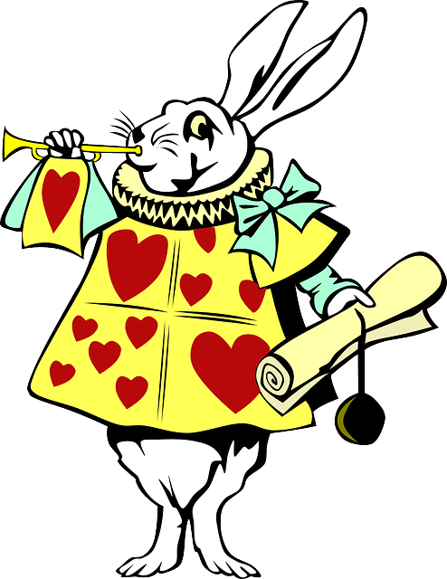 Alice In Wonderland 309964 640 - Alice In Wonderland Rabbit Transparent (494x640)