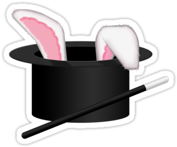 Rabbit In Hat Clipart - Rabbit In A Hat Png (375x360)
