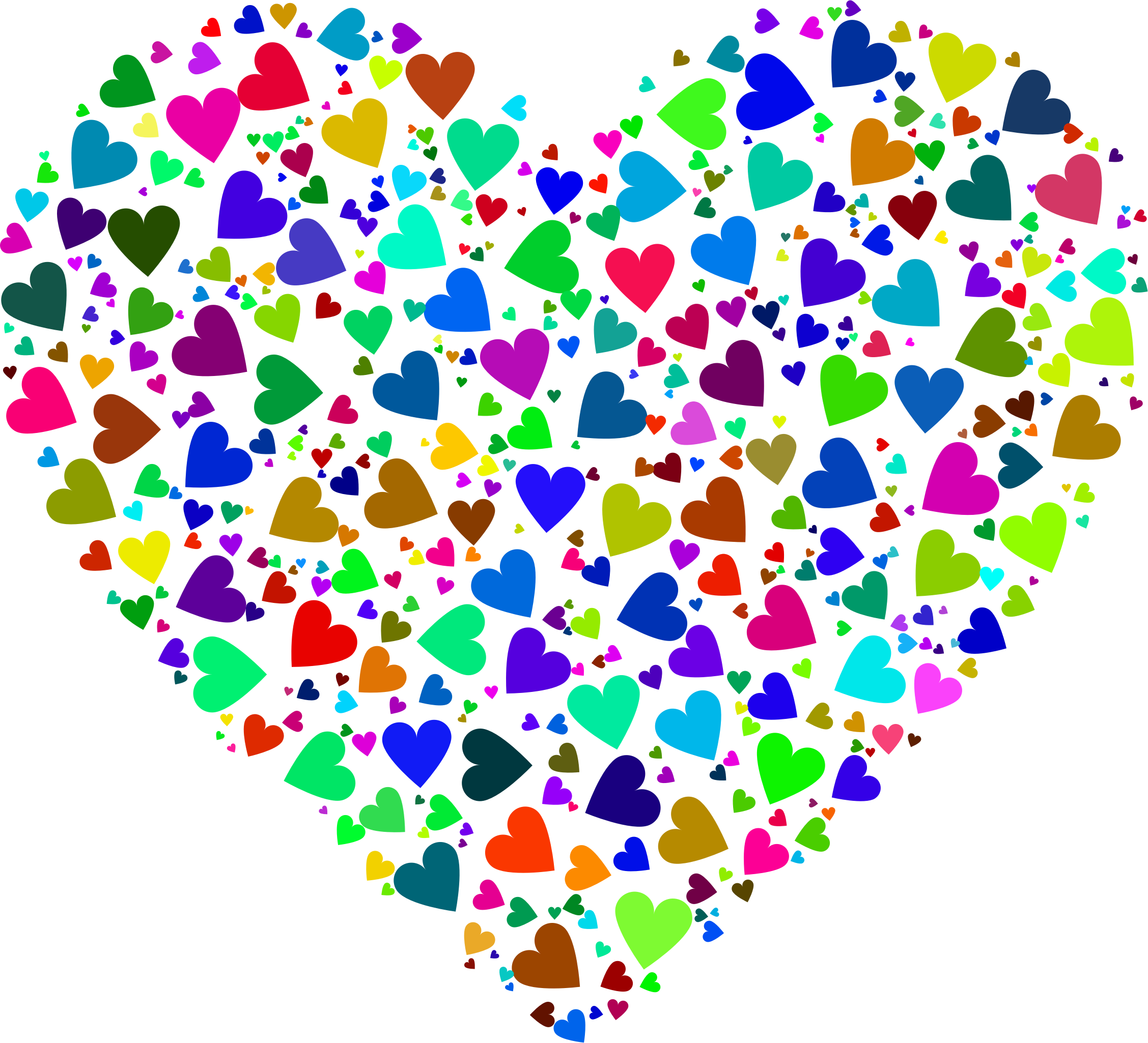 Clipart Chaotic Colorful Heart Fractal Rh Openclipart - Colorful Heart Clipart (2255x2050)