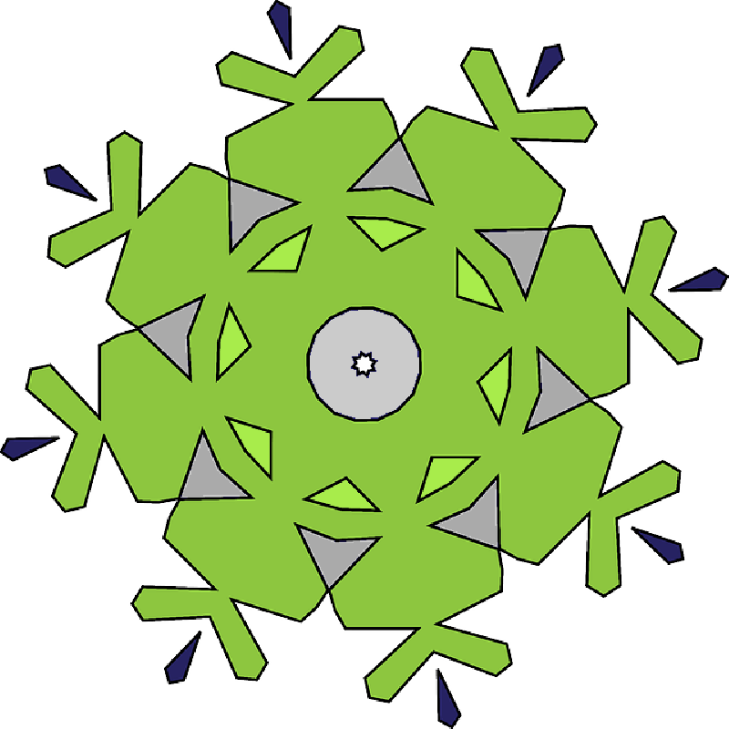 Shape, Colors, Geometric, Kaleidoscope, Tamer, Shapes - Simple Green Snowflake Mugs (800x800)