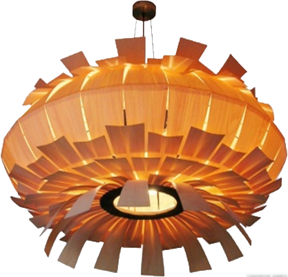 Benjamas Pendant Light In Tulip Wood - Pendant Light (417x401)