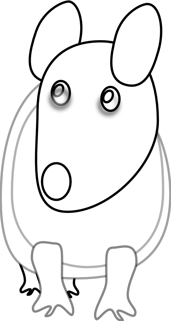 Rat - Clipart - Black - And - White - Coloring Book (555x1039)