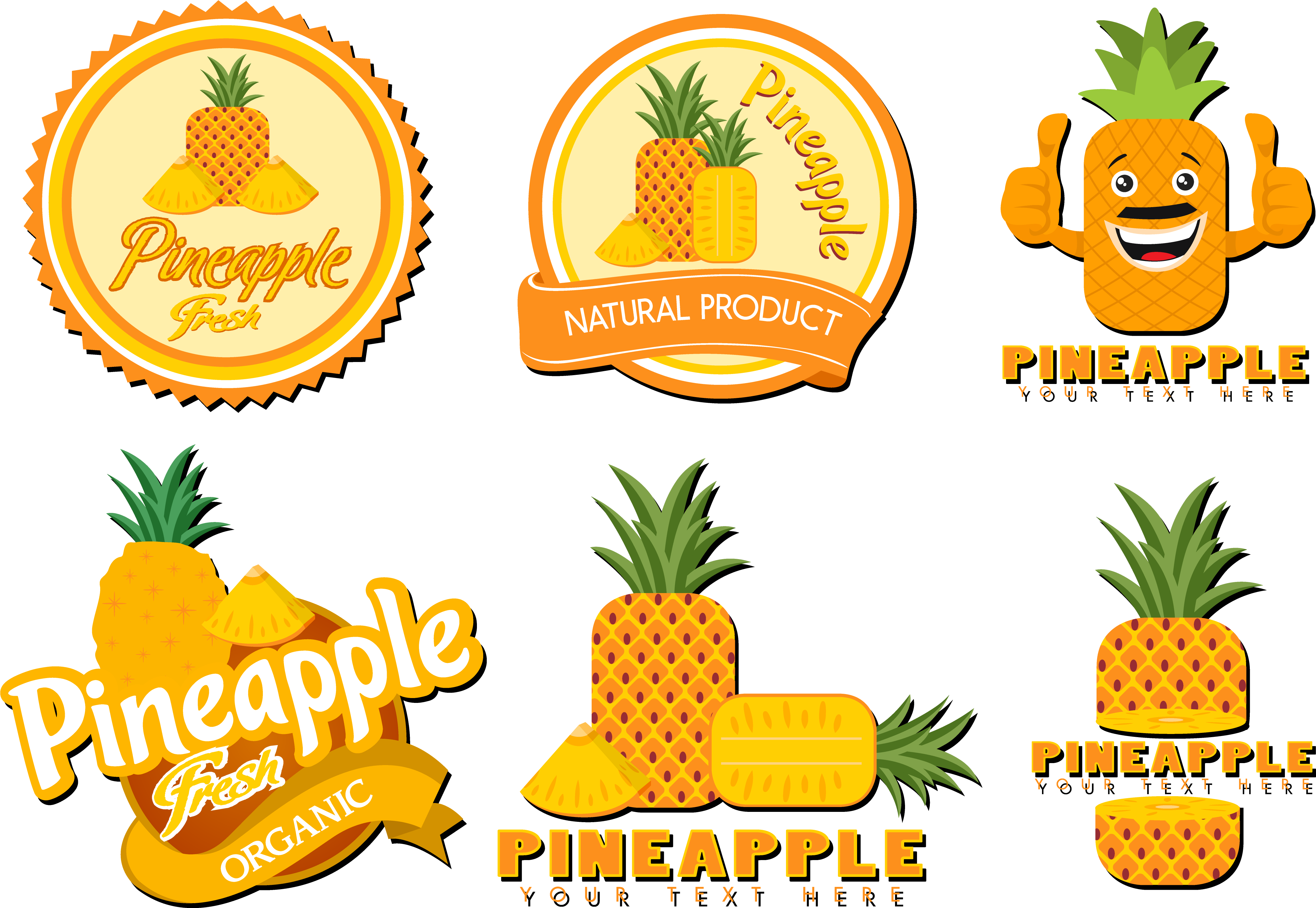 Pineapple Vegetarian Cuisine Shape Set Icon - Pineapple Vegetarian Cuisine Shape Set Icon (4701x3182)