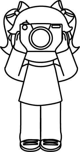 Black And White Girl Photographer Clip Art - Take Photos Black And White (277x528)