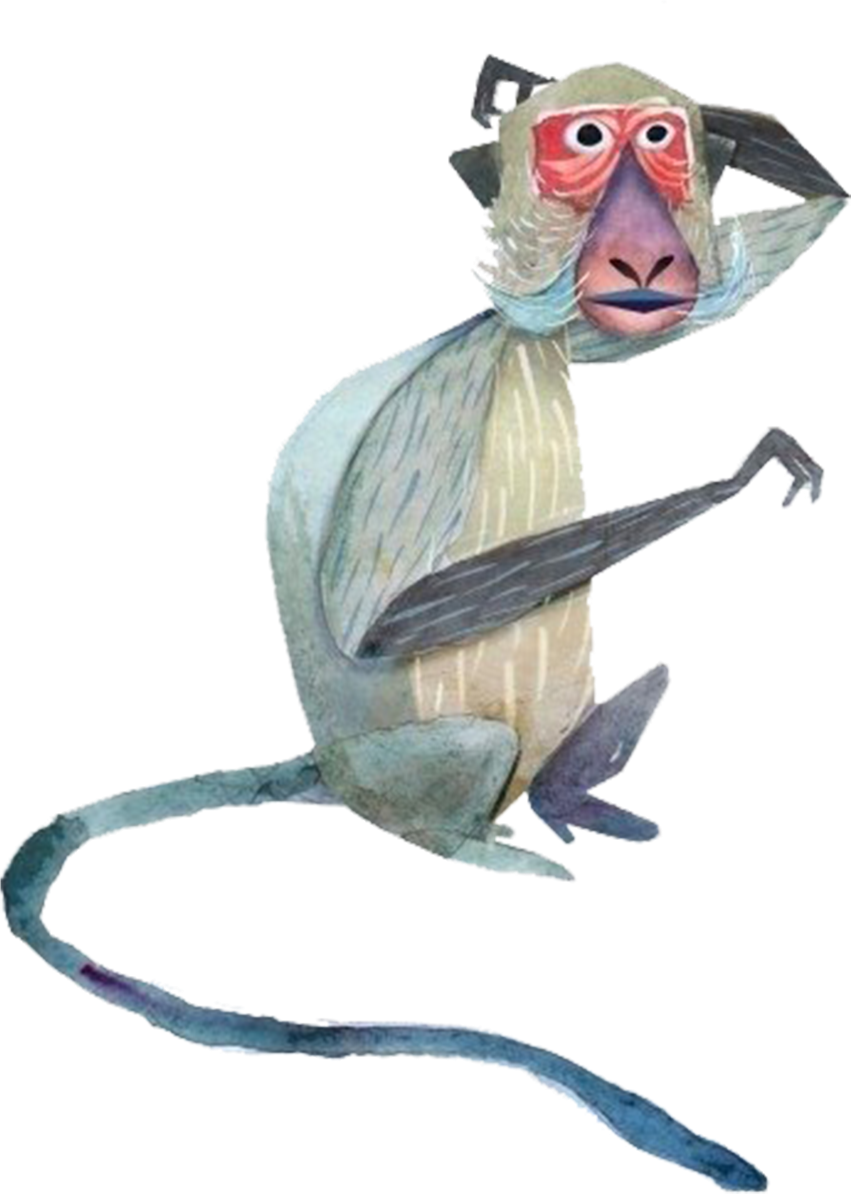 Crab-eating Macaque Mandrill Primate Monkey Illustration - Monkey (3508x2480)