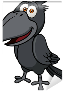 Vector Illustration Of Cartoon Crow Wall Mural • Pixers® - Cartoon Pictures Of Crow (400x400)