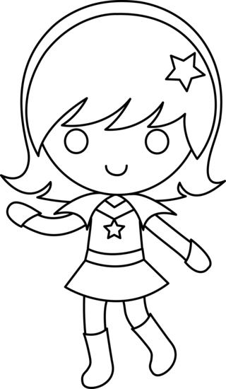 Girl Clipart Black And White - Wharf House Restaurant (320x550)