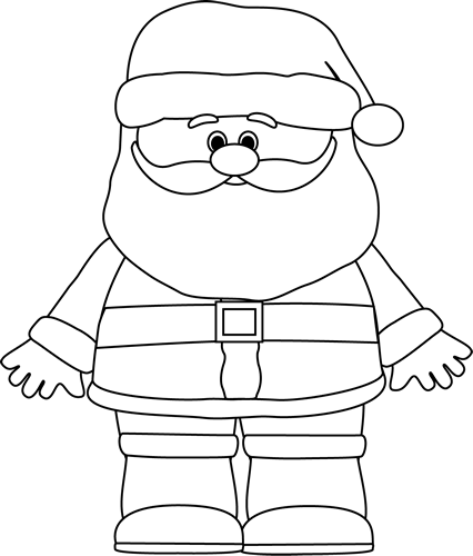 Santa Black And White Clipart 1417356 Black And White - Santa Black And White Clipart (426x500)