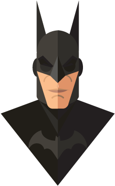 Batman Flat Illustration - Flat Art Super Heroes (360x432)