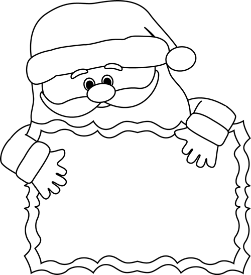 Santa Black And White Clipart 1417356 Black And White - Santa Images Black And White (500x548)