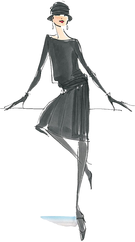 Chanel Fashion Illustration Drawing Fashion Design - Coco Chanel Fashion Illustration (564x1049)