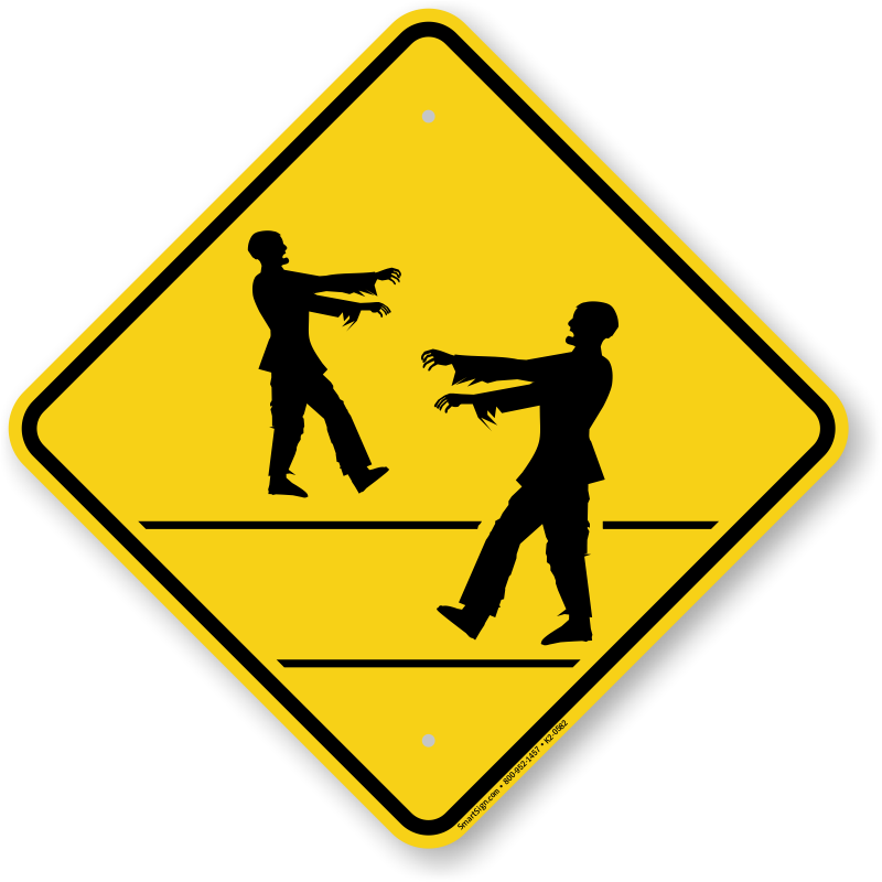 Zombie Crossing Symbol Sign - Traffic Sign (800x800)