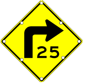 Flashing Right Turn Sign - Signs (509x300)