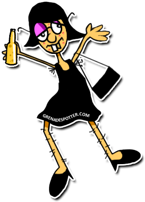 Last Night I Was In A Fit Of Giggles At Maho, Who Was - Drunk Woman Cartoon (299x416)