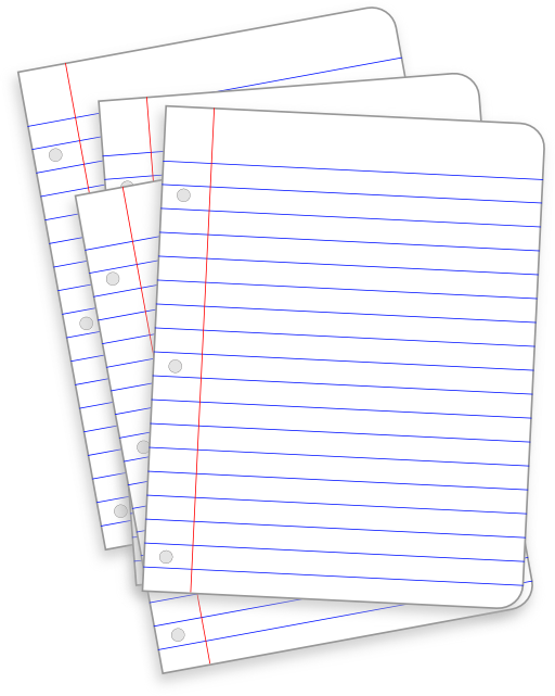 Messy Lined Papers Clipart - صور اوراق كرتون (512x641)