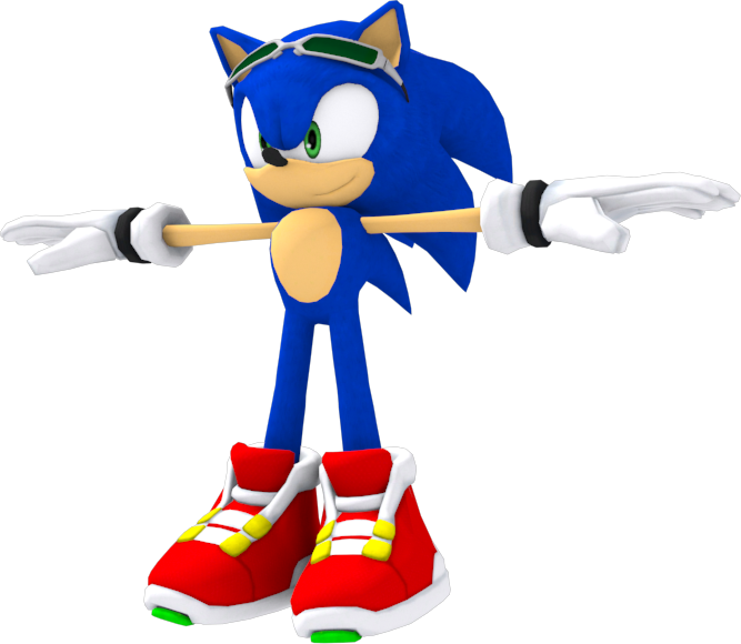Sonic Model - Sonic The Hedgehog Free Riders (667x580)