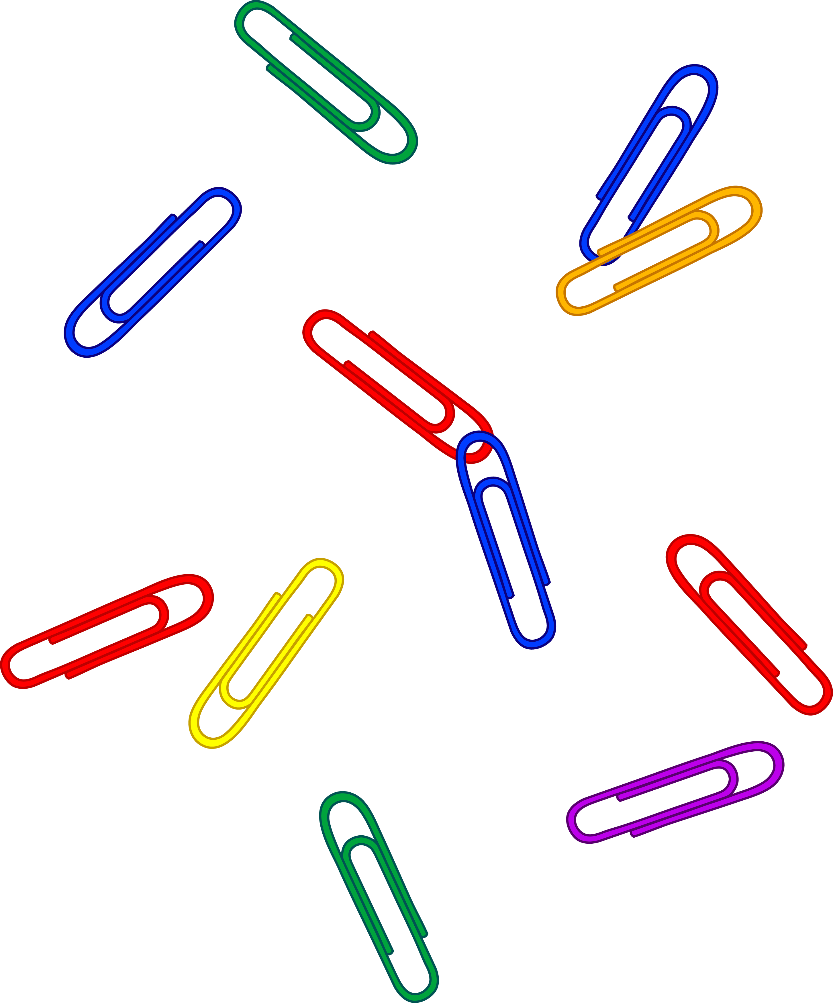 Picture Of Paper Clips - Colorful Paper Clips Png (2907x3500)