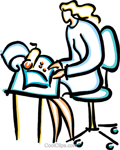 Secretary Typing A Letter Royalty Free Vector Clip - Clip Art (384x480)