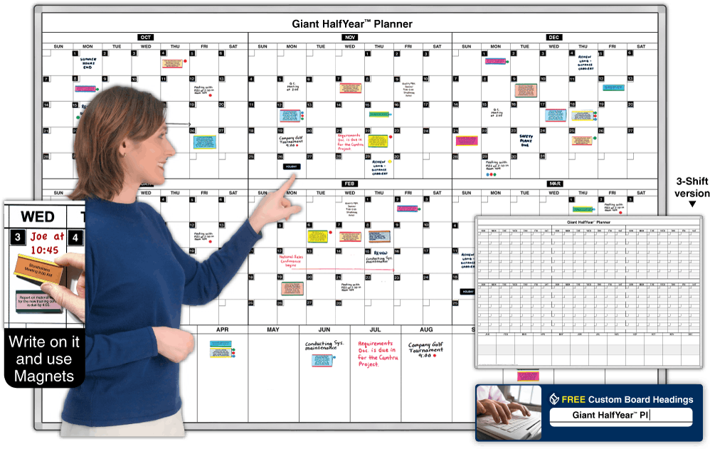 Large Calendar Dry Erase Board Fantastic Giant Halfyear - Large Dry Erase Calendar (1000x646)