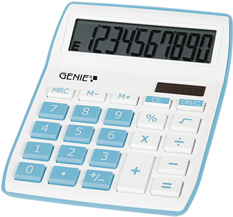 10-digit Desktop Calculator With Dual Power , Blue - Genie Tischrechner 840b Blau Accessories (350x350)