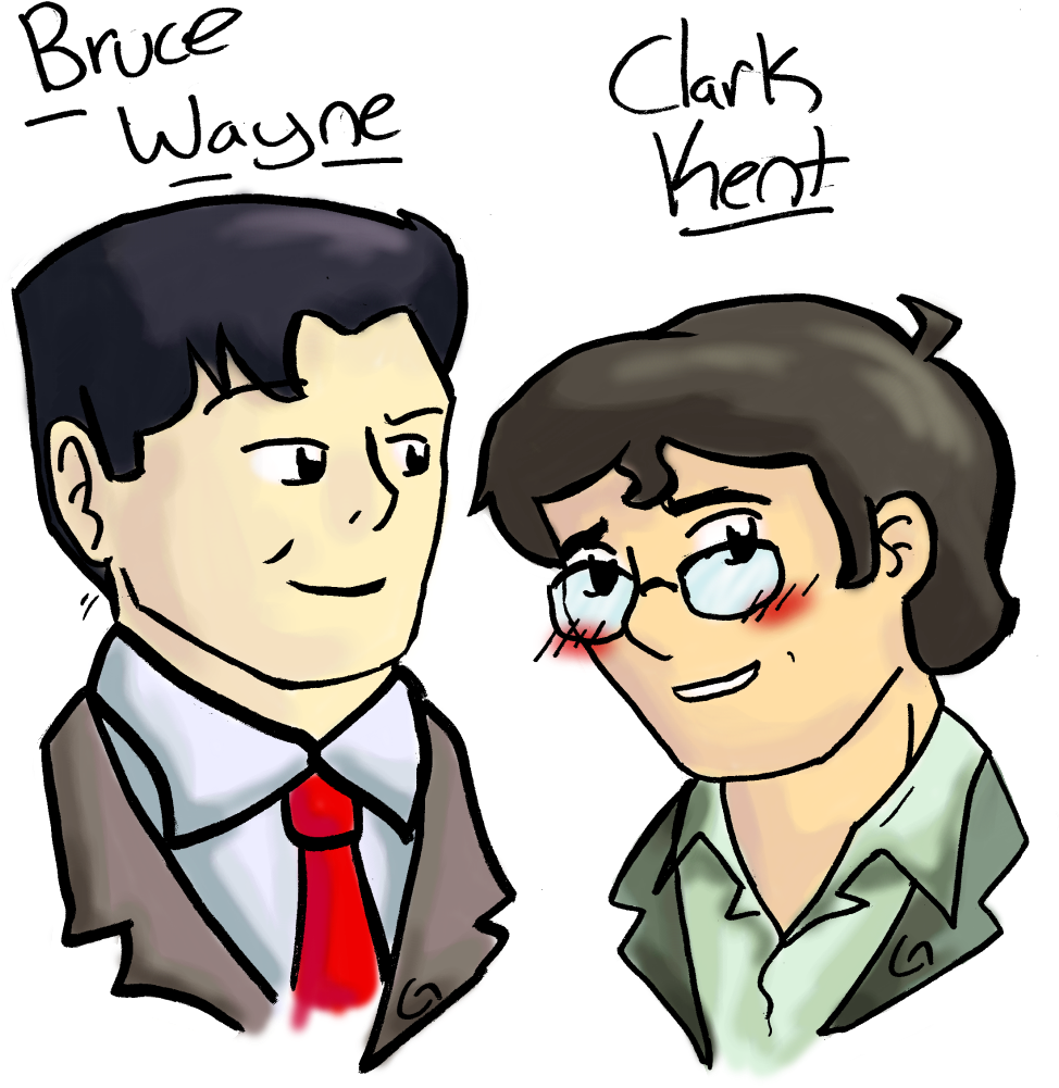 Bruce Wayne And Clark Kent By Geli-k - Cartoon (1000x1162)