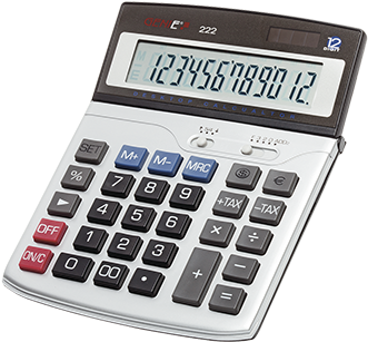 12-digit Business Desk Calculator With Dual Power - Genie 222 Calculator (350x350)