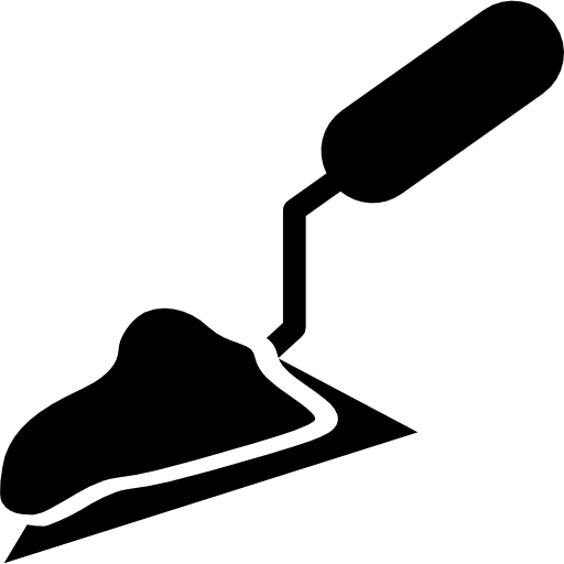 Triangular Shovel With Liquid Concrete Free Icon - Building Materials Icon Png (512x512)