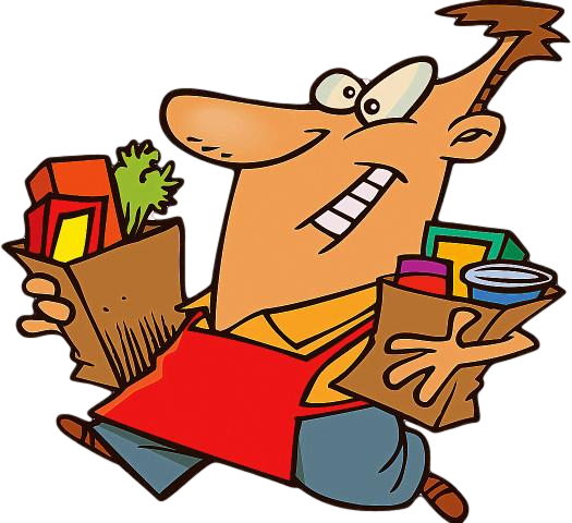 Running Errands Cliparts Free Download Clip Art Carwad - Groceries Cartoon (525x480)