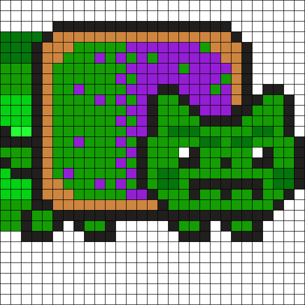 Hulk Nyan Cat Part1 Perler Bead Pattern - Perler Bead Nyan Cat Pattern (610x610)