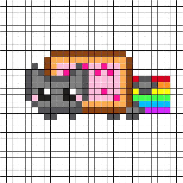Vote - Cute Pixelart Nyan Cat (610x610)
