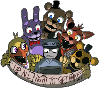 Night Watch Five Nights At Freddy's 4 Five Nights At - Boni Chica Freddy Foxy Y Golden Freddy (500x373)