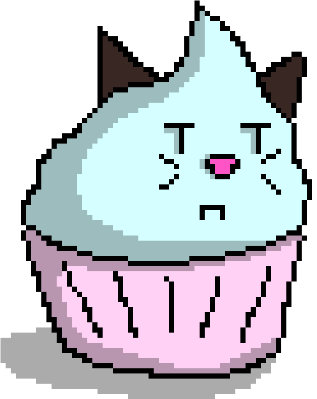 Natsuki's Cupcake - Pixel Art (900x950)