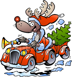 Christmas Reindeer Racing Shower Curtain The Holiday (600x315)