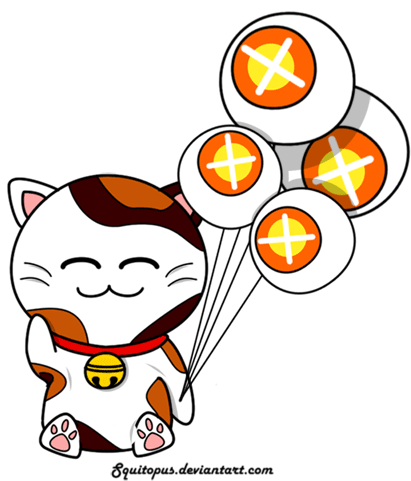 Neko The Lucky Cat By Squitopus - Waving Lucky Cat Gif (500x500)