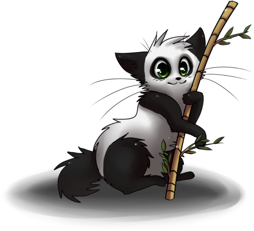 Panda Cat By Memedokis - Anime Panda Cat (900x838)