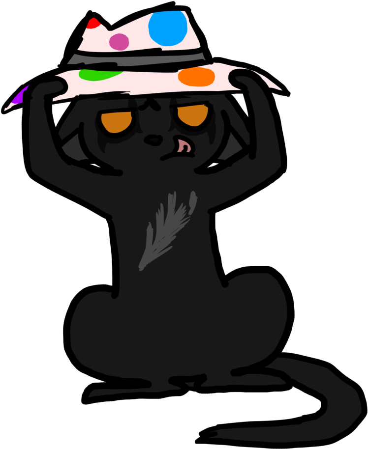 Cat Character Headgear Fiction Clip Art - Cartoon (1024x1024)