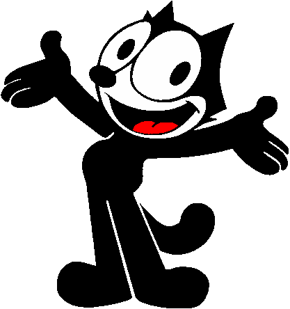 Felixthecat - “ - Black Cat Cartoon Character Name (417x444)
