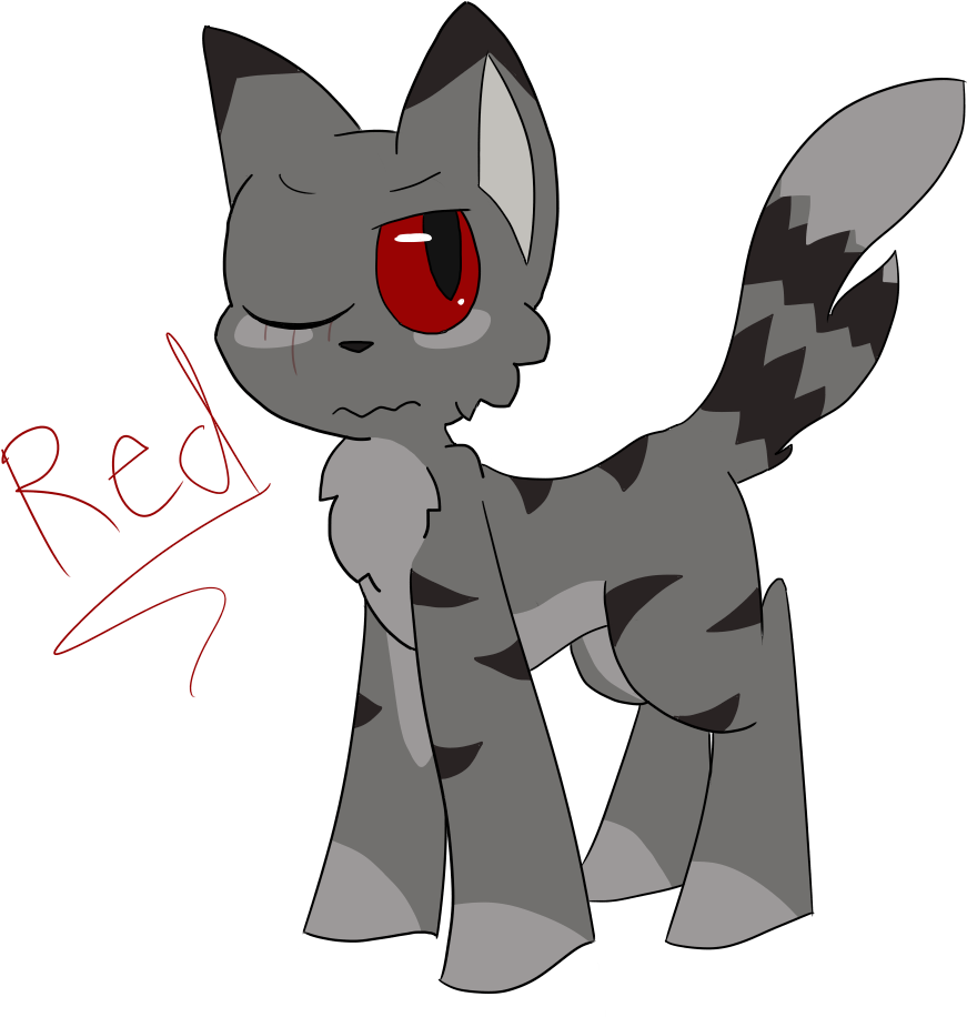 Her Name Is Red, And She's A Grumpy Shelter Cat Who - Cartoon (980x1035)