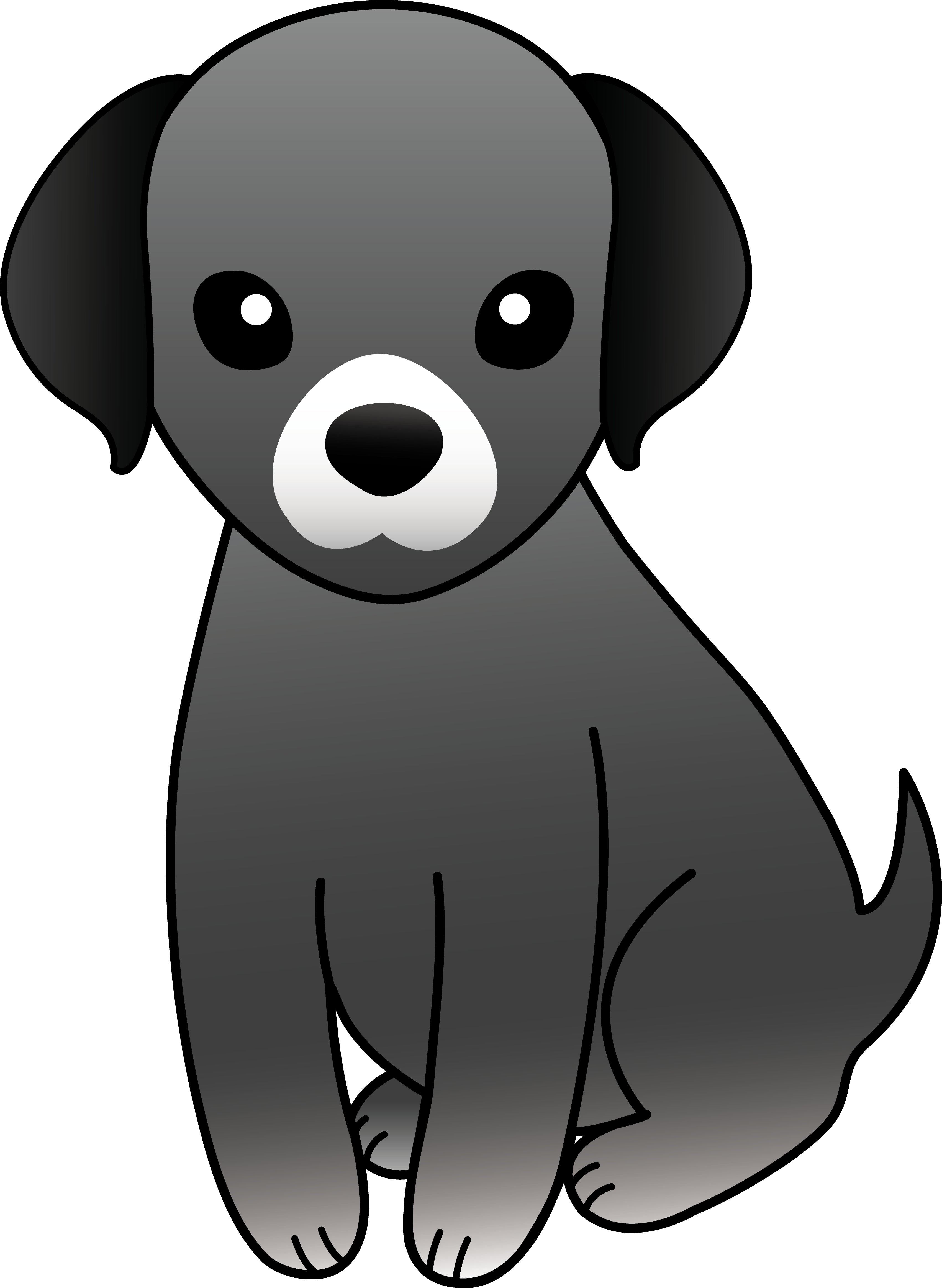 Chihuahua Clipart Free Download Cartoon - Black Dog Clipart (3401x4650)